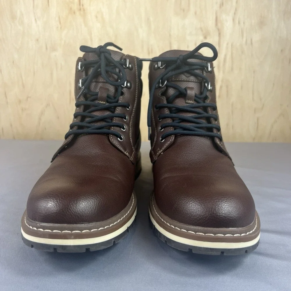 Alesbury Men's Size 11 Brown Faux Leather Ankle Boots Casual  Shoes Used